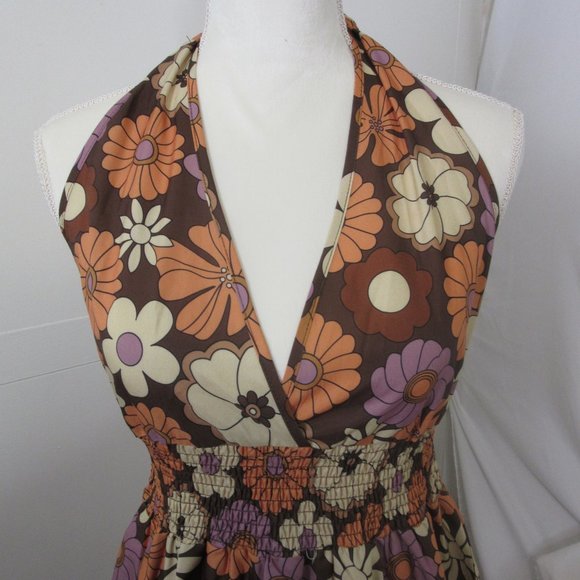 Romwe Sundress Retro Daisy Halter Dress 60's Sixties Size Small - Picture 5 of 9